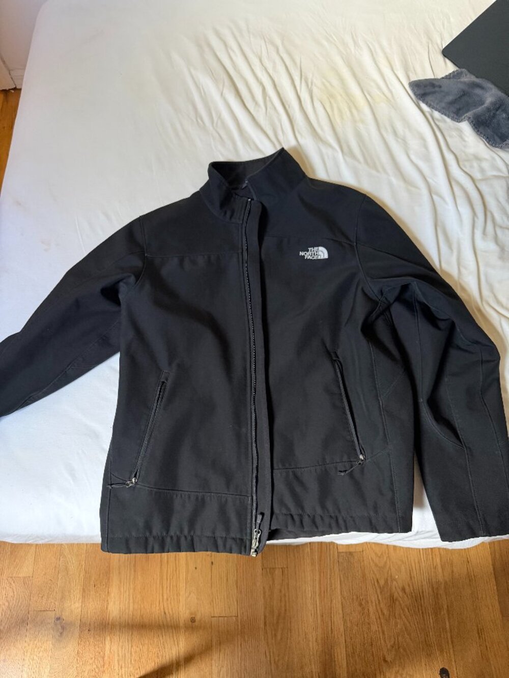 Black North Face Jacket - Hard Shell w/ Fleece Liner